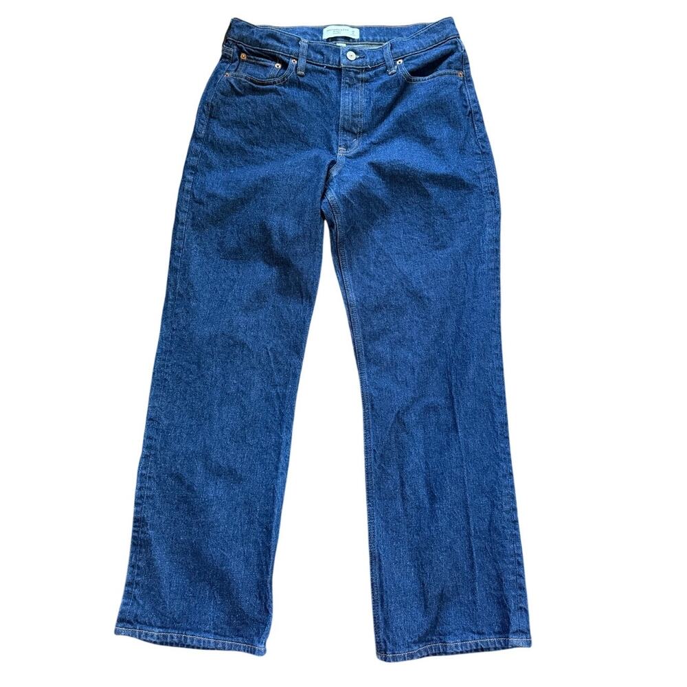 Abercrombie Curve Love Baggy Low Rise Dark Wash Straight Jean 90s 28/6 SHORT